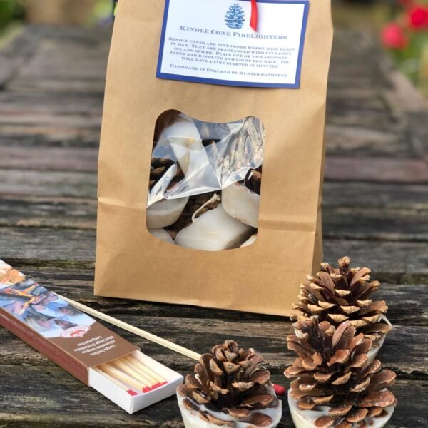 HUNTER GATHERER GIFTS Pack of 6 cinnamon-scented kindle cone firelighters