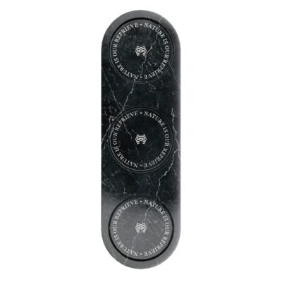 COMMUNE Triple Black Marble Tray