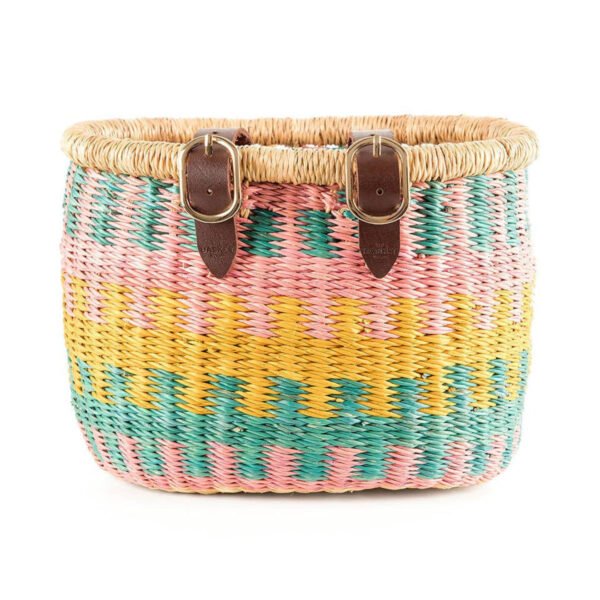 THE BASKET ROOM Elmina: Child's Pastel Pattern Bike Basket